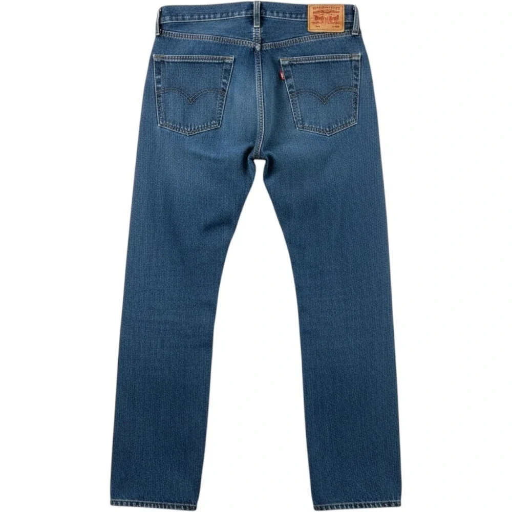 Levi Strauss 505‎ Regular Fit Straight Leg Jeans Blue Denim 38x32